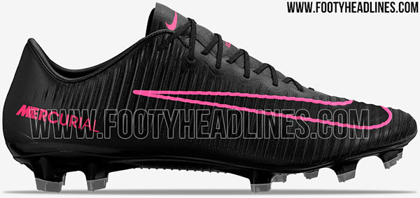 chuteira nike mercurial preta e rosa